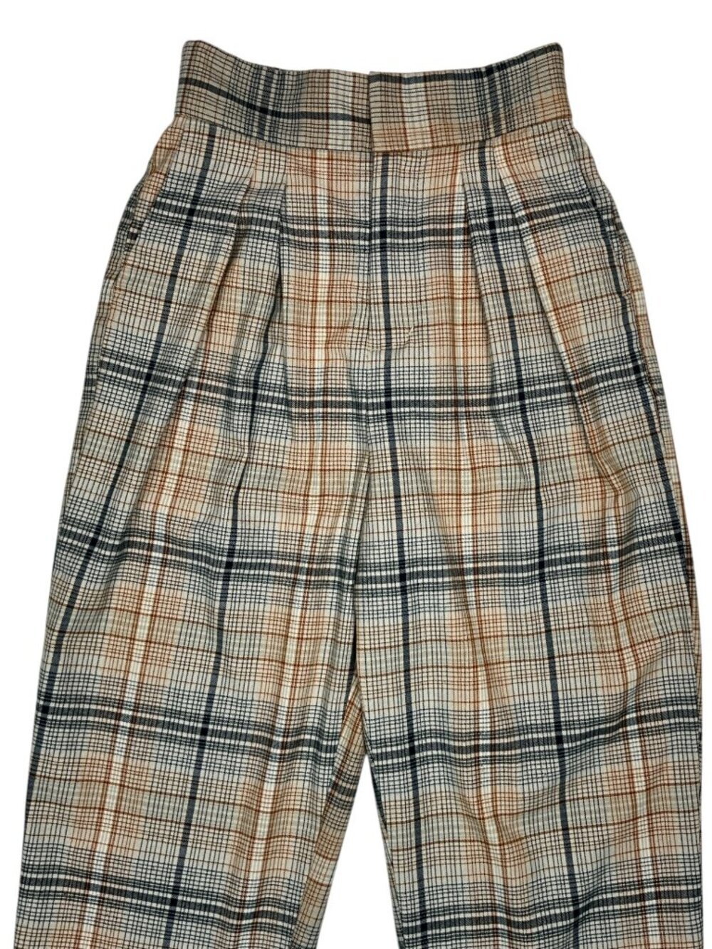 Urban Outfitters Plaid Pleated Front Trouser Pants S High Rise Academia - Picture 12 of 16